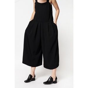 $495 Rachel Comey Wide Leg Jumpsuit in Black Linen